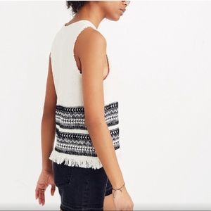 Madewell Villagrove Sweater Tank Cream & White